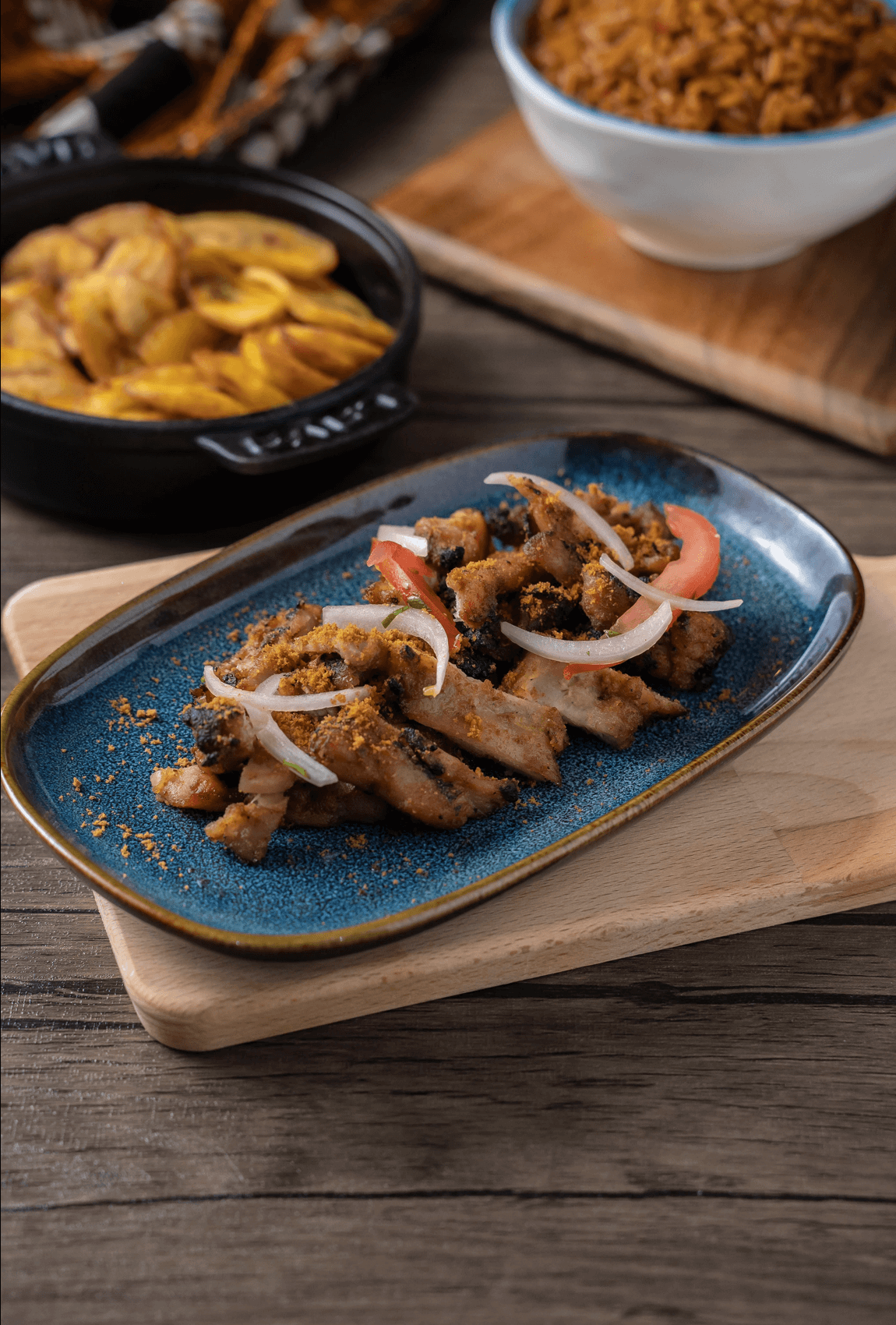 Grilled pork - authentic Ghanaian grilled meat dish at Savoury Taste