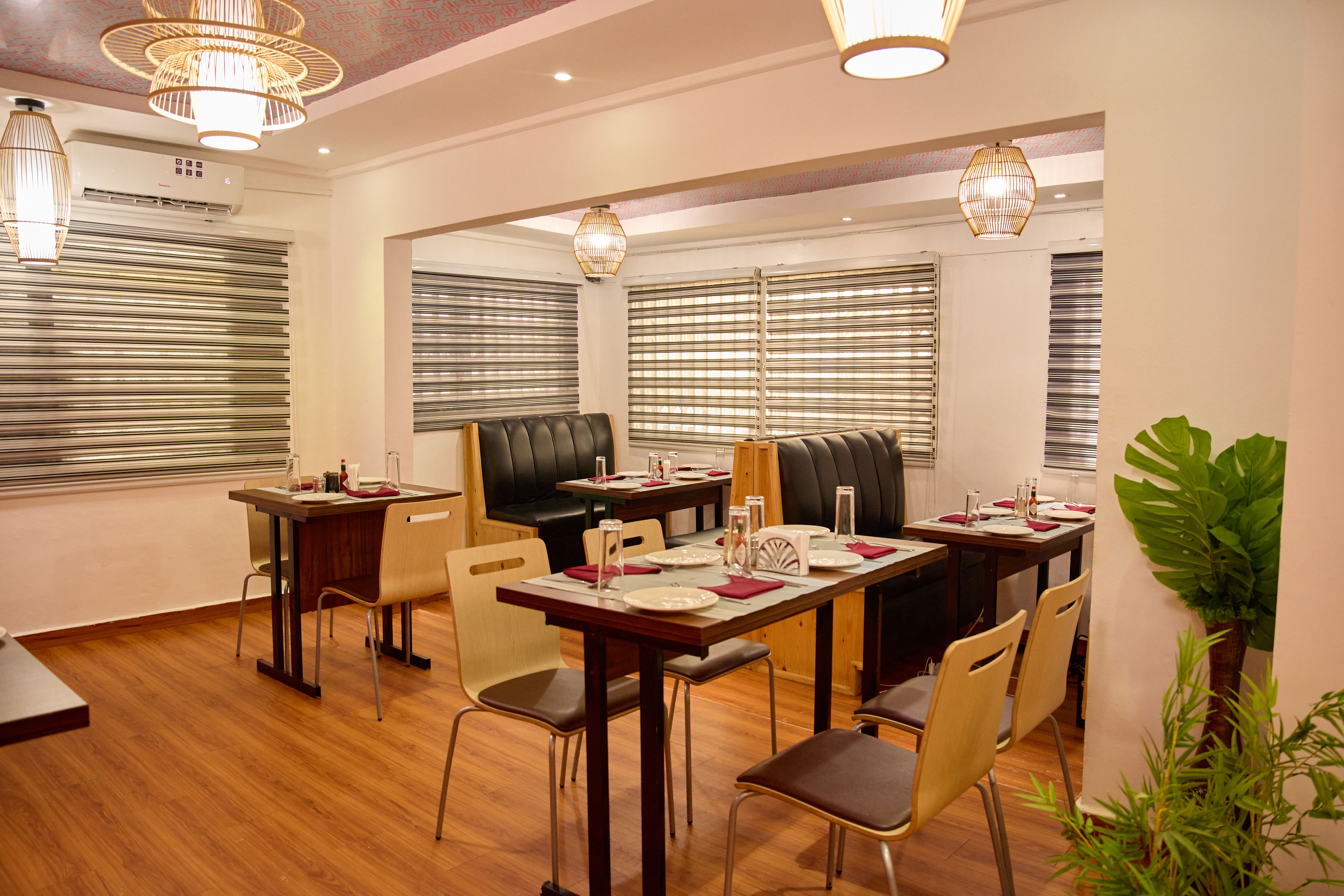 Savoury Taste restaurant interior - immersive Ghanaian dining atmosphere